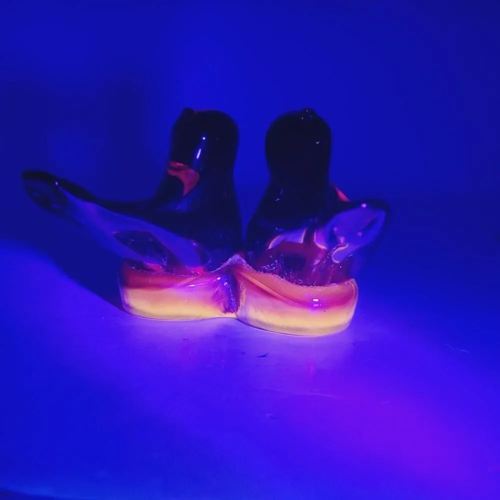 Vintage Double Cardinal of Love Art Glass Bird W Ward Signed 1993 Paperweight - Picture 12 of 14